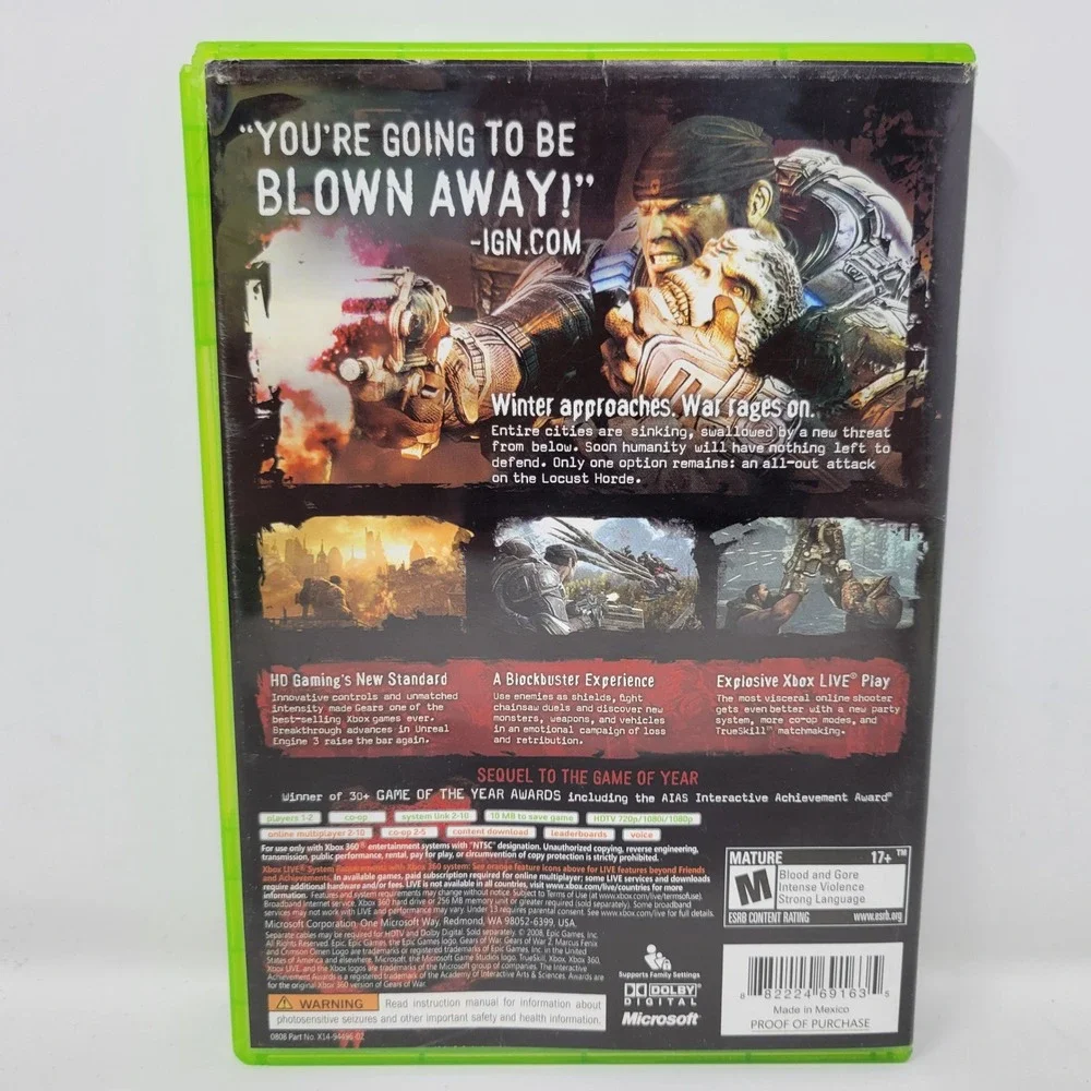 Gears of War 2 Microsoft Xbox 360 2008‎ Action Shooter Epic Games NTSC